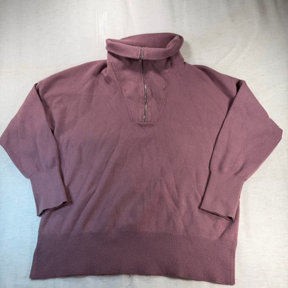 Abercrombie & Fitch Purple Knit Mock Neck 1/4 Zip Sweater Women's Size S